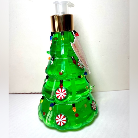 Green Christmas Tree Liquid Soap Holiday Lights Peppermint Candy - Picture 9 of 9